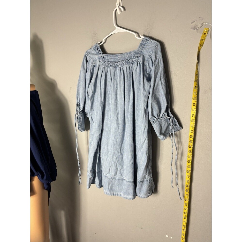 Free People Sonora Denim Cotton Mini Dress in Light Blue  XS - Picture 3 of 15